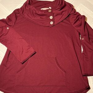 Soft Surroundings Wine Cowl Neck Top large